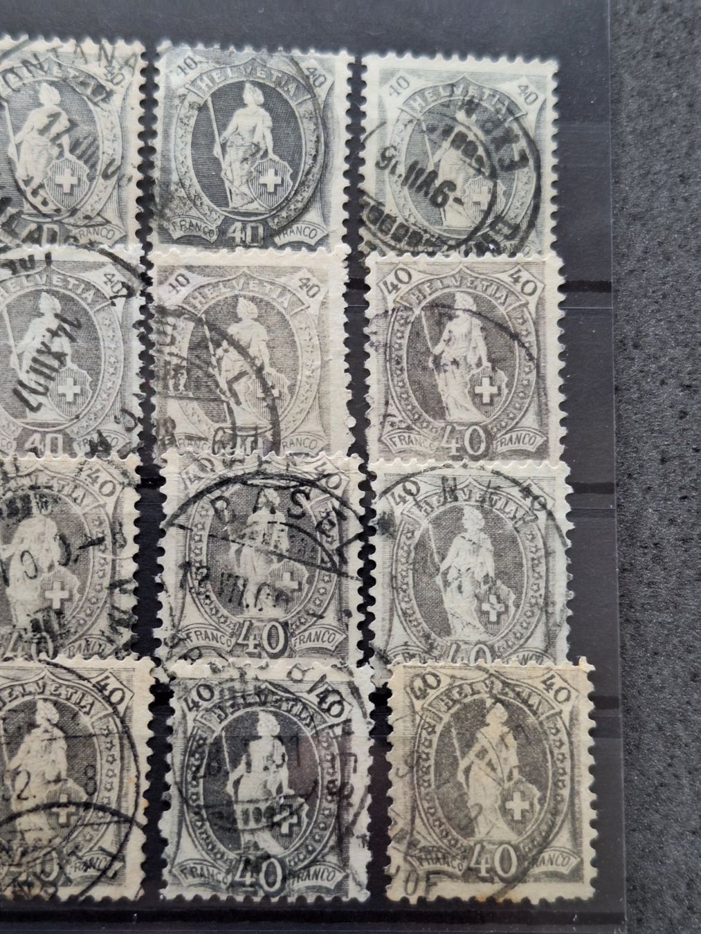 Alle Briefmarken: Stehende Helvetia 40Rp Werte 58× – Gebraucht aus Balgach von SIMEON27 5