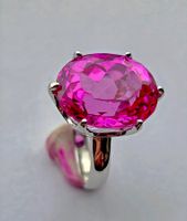 Fingerring Solitaire rosa Topas