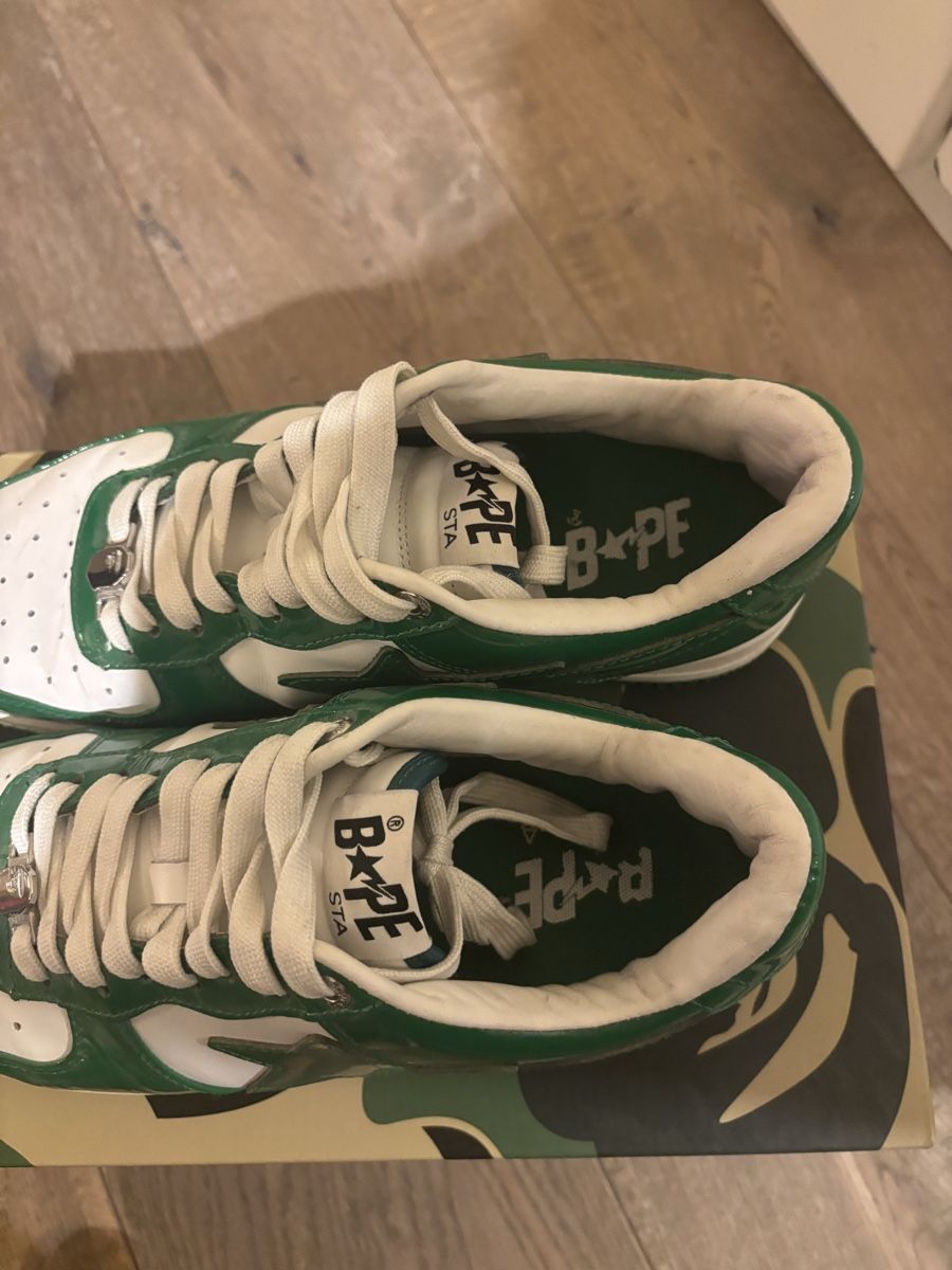 Bape Scarpe da uomo: A bathing ape BAPE sta Lackleder Grün Weiss – Usato da Uitikon Waldegg venduto da noa_68dy 6