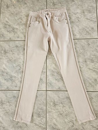 Jeans Jeggins High Rise Skinny Gr. 40 mit Nieten Babyrosa