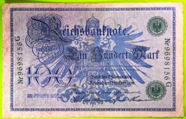 1908 / DEUTSCHES REICH / 100 MARK - BANKNOTE / GUT ERHALTEN