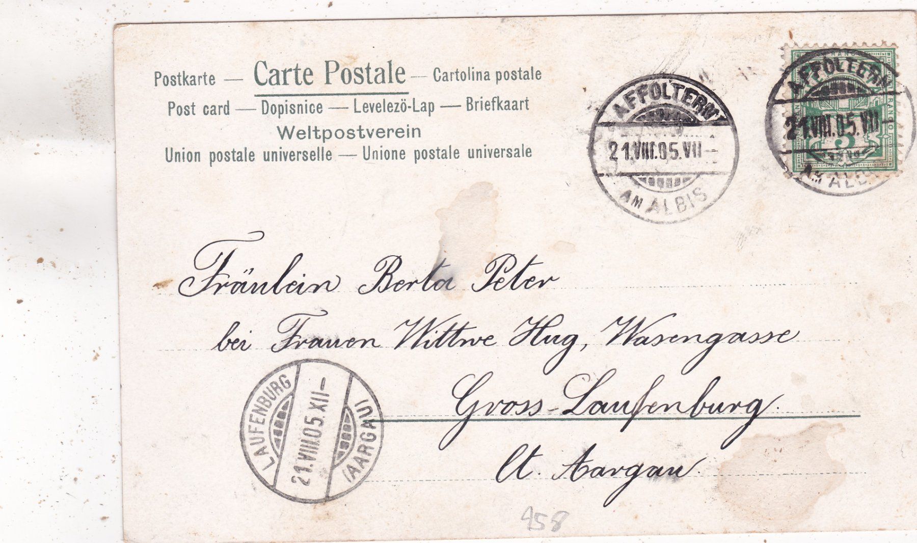 Cartes postales: Kitsch Landschaft Knabe im Bach 1905 – D'occasion à Herisau par Lisegrat2008 1