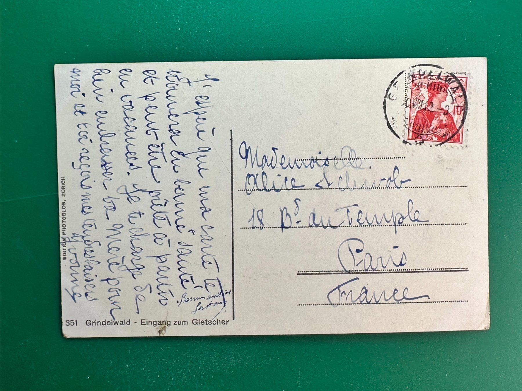 Cartoline postali: Grindelwald - Eingang zum Gletscher - belebt – Usato da Steg VS venduto da danwer74 1