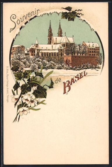 Ansichtskarten: Winter-Lithographie Basel, Teilansicht d – Gebraucht aus Berlin von bartko-reher