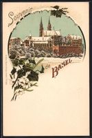 Winter-Lithographie Basel, Teilansicht d