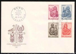 1961 Evangelisten FDC "18.IX.61", Nr. 381 - 384