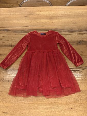 Kleid rot Grösse 110/116 Samt Tüll mit Glitzer