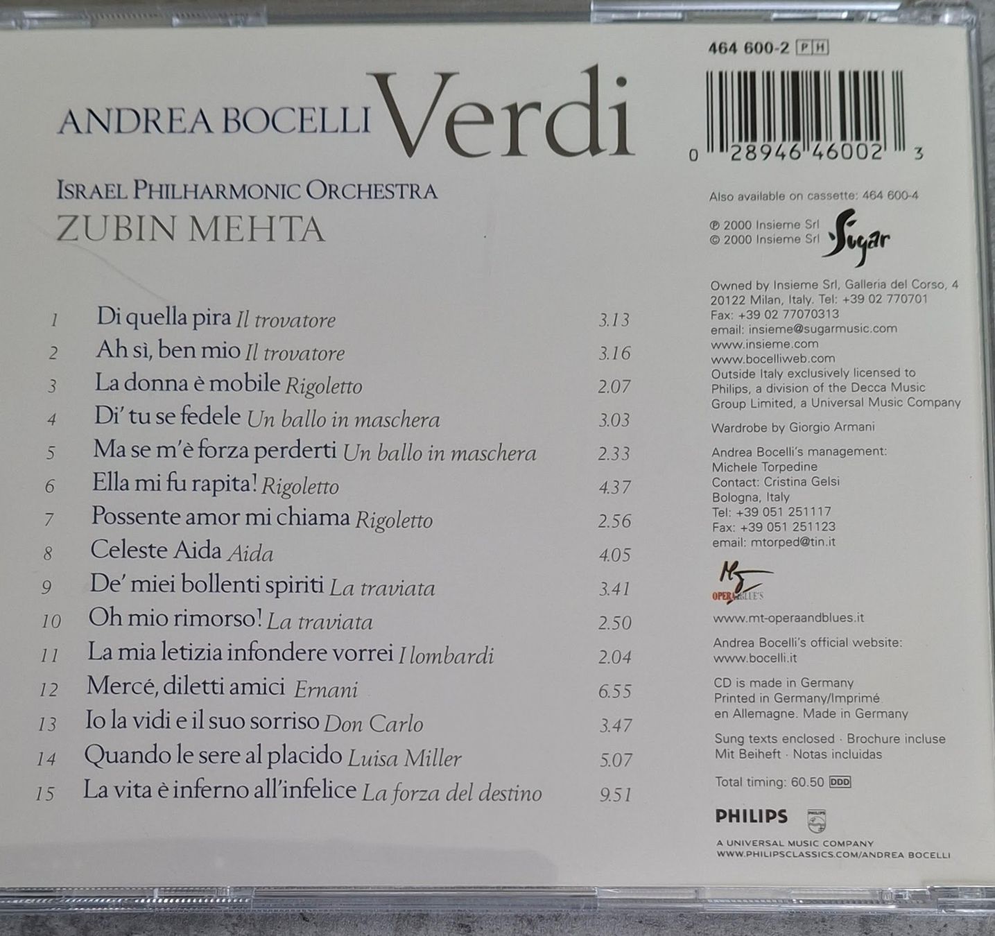 CD: Andrea Bocelli - Verdi – Usato da Reinach BL venduto da Chela04 1