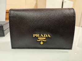 Prada Saffiano Leather Wallet, Black, New