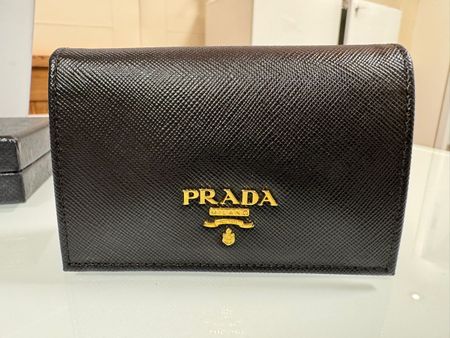 Prada Saffiano Leather Wallet, Black, New