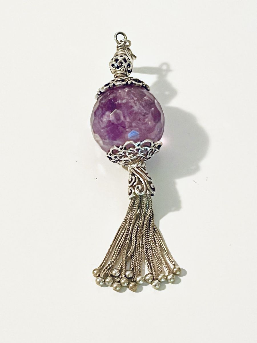 Ciondoli: Amethyst Sterling Silver Filigree Pendant – Usato da Rüschlikon venduto da topswissvintage 2