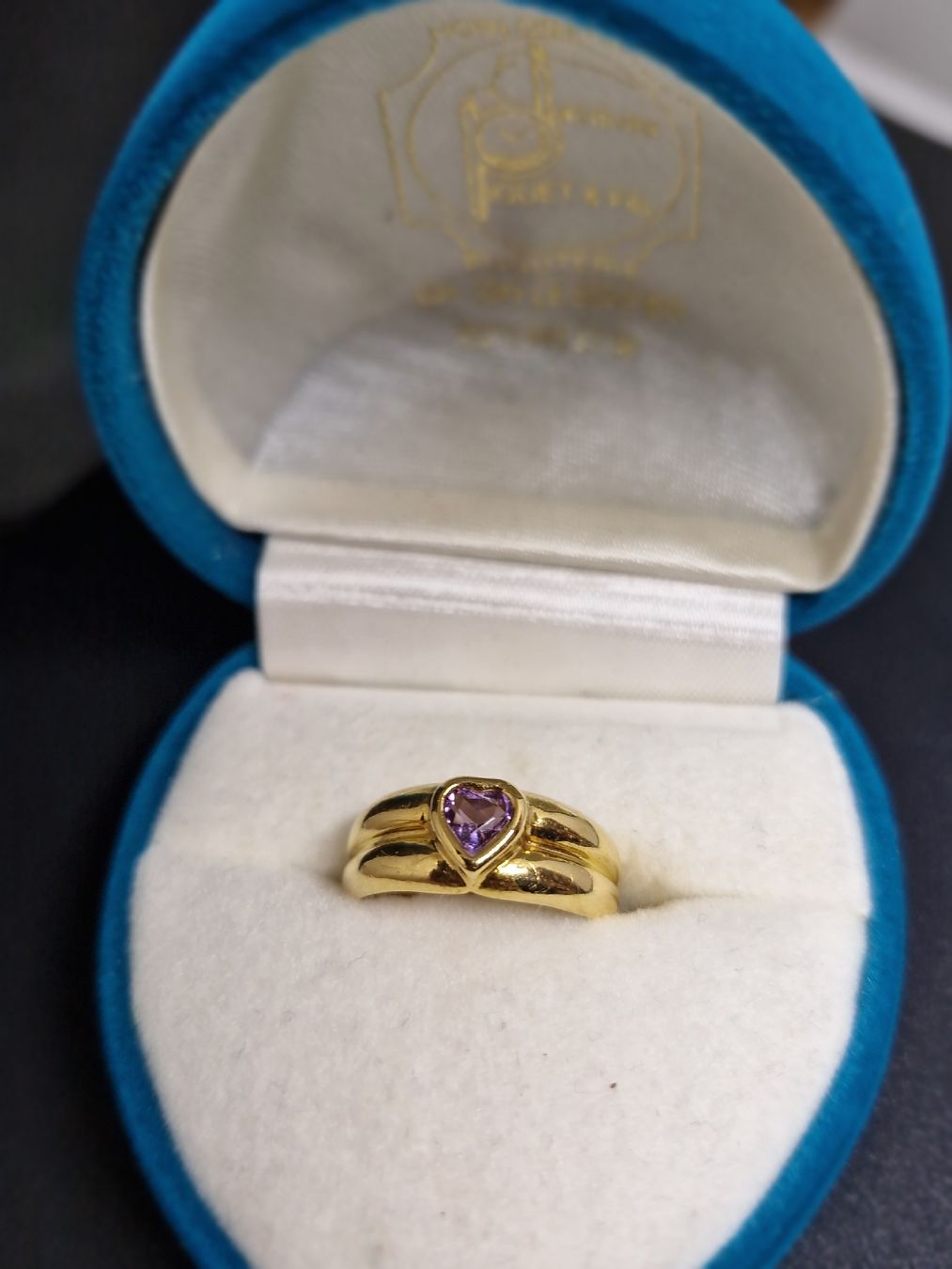 Ringe: Bague or jaune 750 pierre améthiste – Gebraucht aus L'Orient von haricotrouge