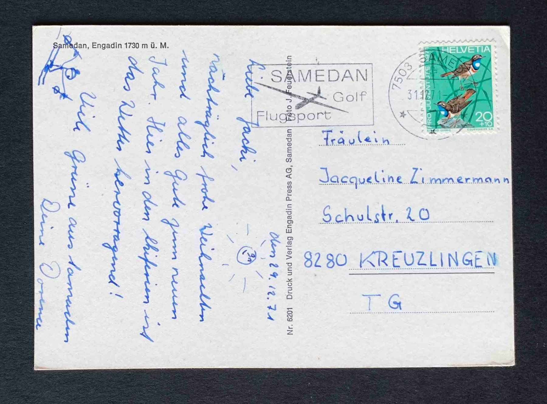 Cartoline postali: AK Samedan Engadin – Usato da Goldau venduto da artelier1 1