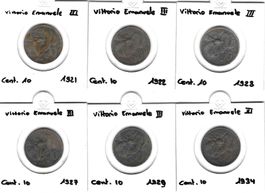 6x 10 centesimi italia - 1921-1934