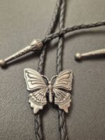 25) Bolo-Tie Westernkrawatte Schmetterling Silber