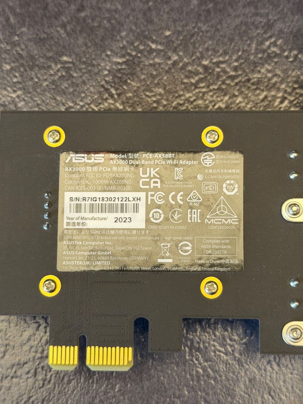 Laufwerke & Adapter: ASUS PCE-AX58BT AX3000 WiFi 6 Adapter – Gebraucht aus Basel von LESAB1977 1