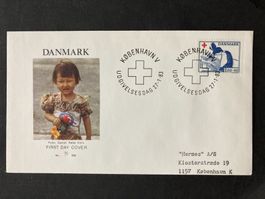 Dänemark 1983 illustrierter Ersttagsbrief Rotes Kreuz