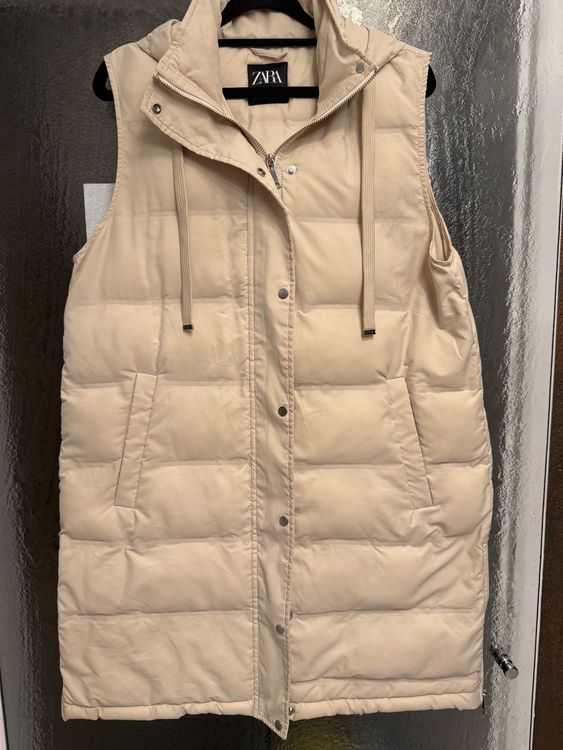 Zara Steppweste Beige mit Kapuze, M, neuwertig! (Gebraucht) in