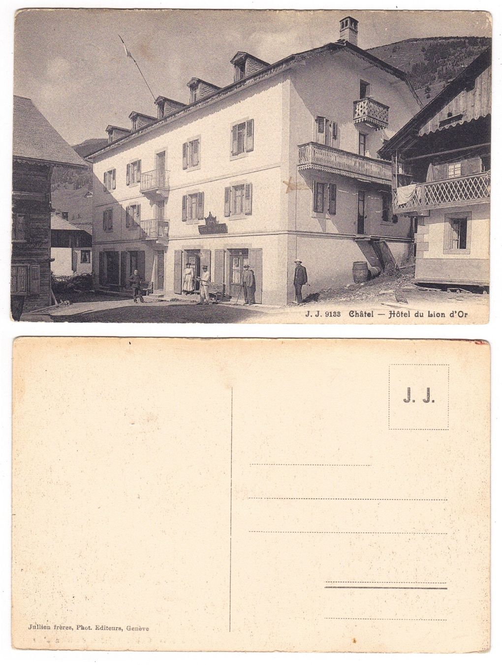 Ansichtskarten: Châtel-St.-Denis, Hôtel du Lion d'Or – Gebraucht aus La Tour-de-Peilz von amjust
