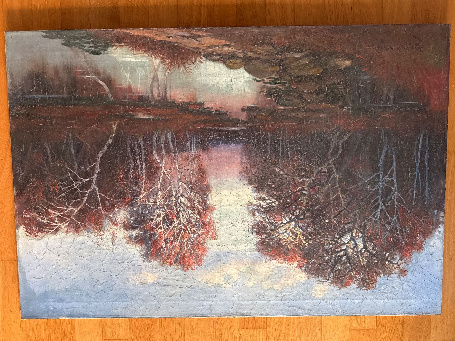 Tableaux: Gemälde Landschaft mit Bach und Bäumen – D'occasion à Zürich par rom_mm69 3