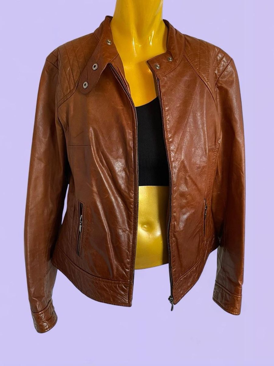 Giacche: Veste en cuir marron, S/M – Usato da Troinex venduto da Irisglo 3