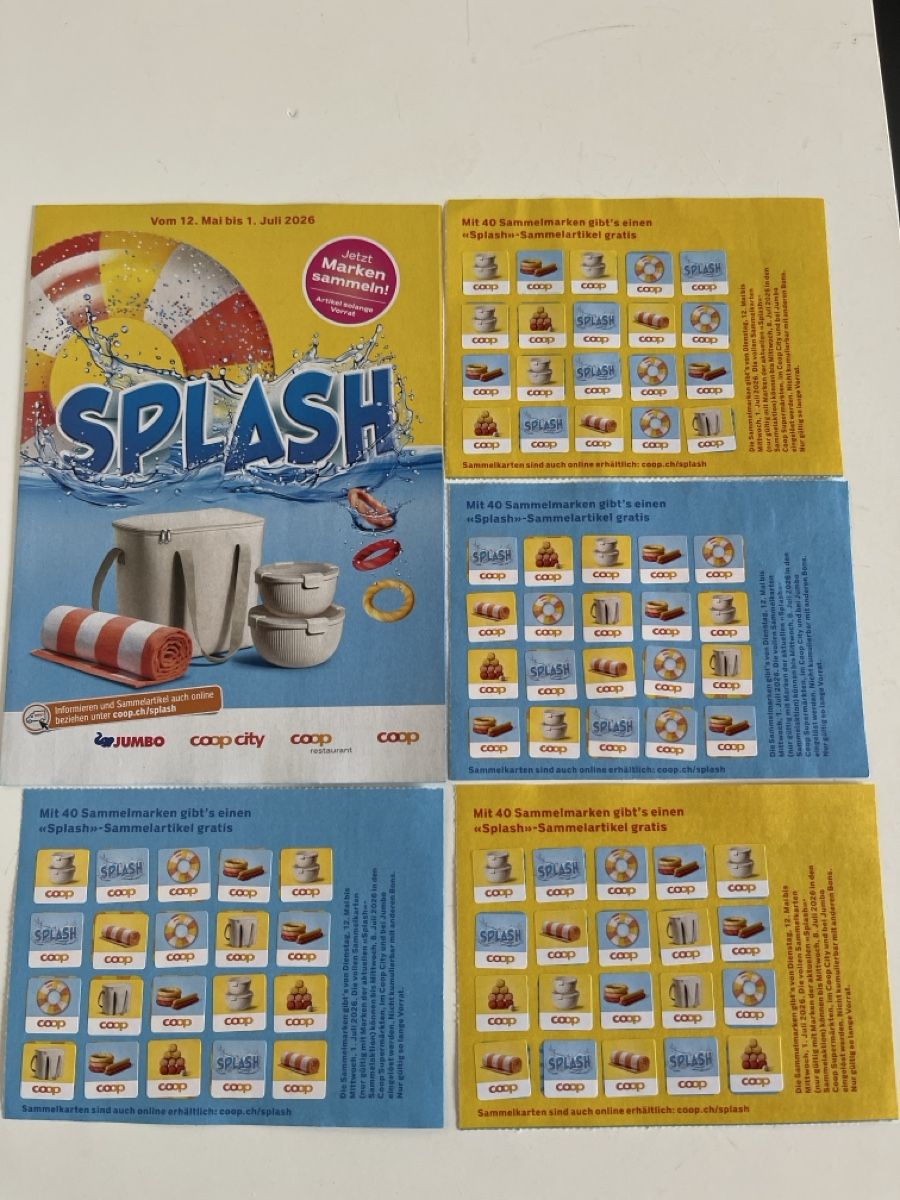 Coop Raccolte di bollini & punti: Coop - Splash - 4 volle Karten  – Nuovo (secondo la descrizione) da Gelterkinden venduto da cobra0110
