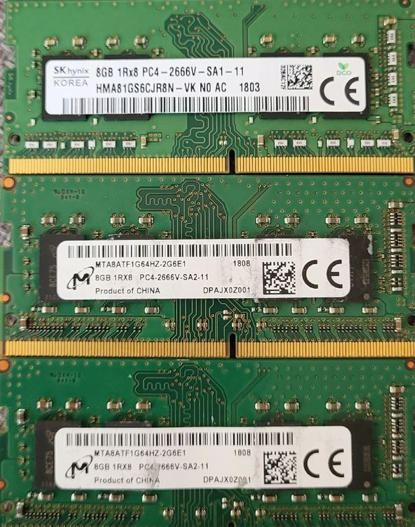 3x 8GB PC4 RAM Riegel 2666V Arbeitsspeicher für PC Computer (Gebraucht ...