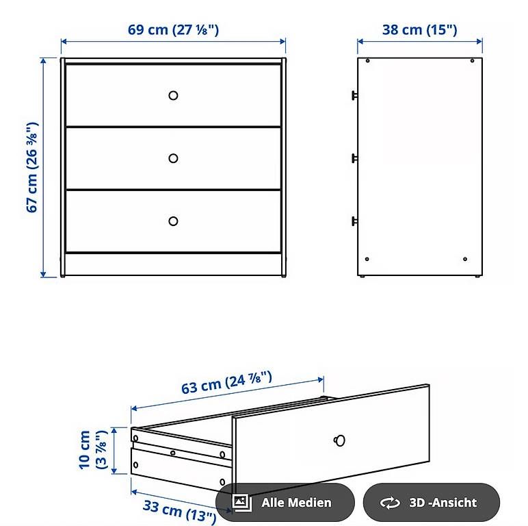 Kommoden: IKEA GURKSEN Kasten/Kommode (Bade-, Schlaf-, oder Wohnraum) – Gebraucht aus Horgen von ErsterImperator 3