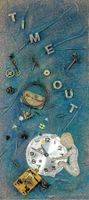 "Time Out" Wandbild mit Vintage Uhrwerk-Teilen, R.Meusburger