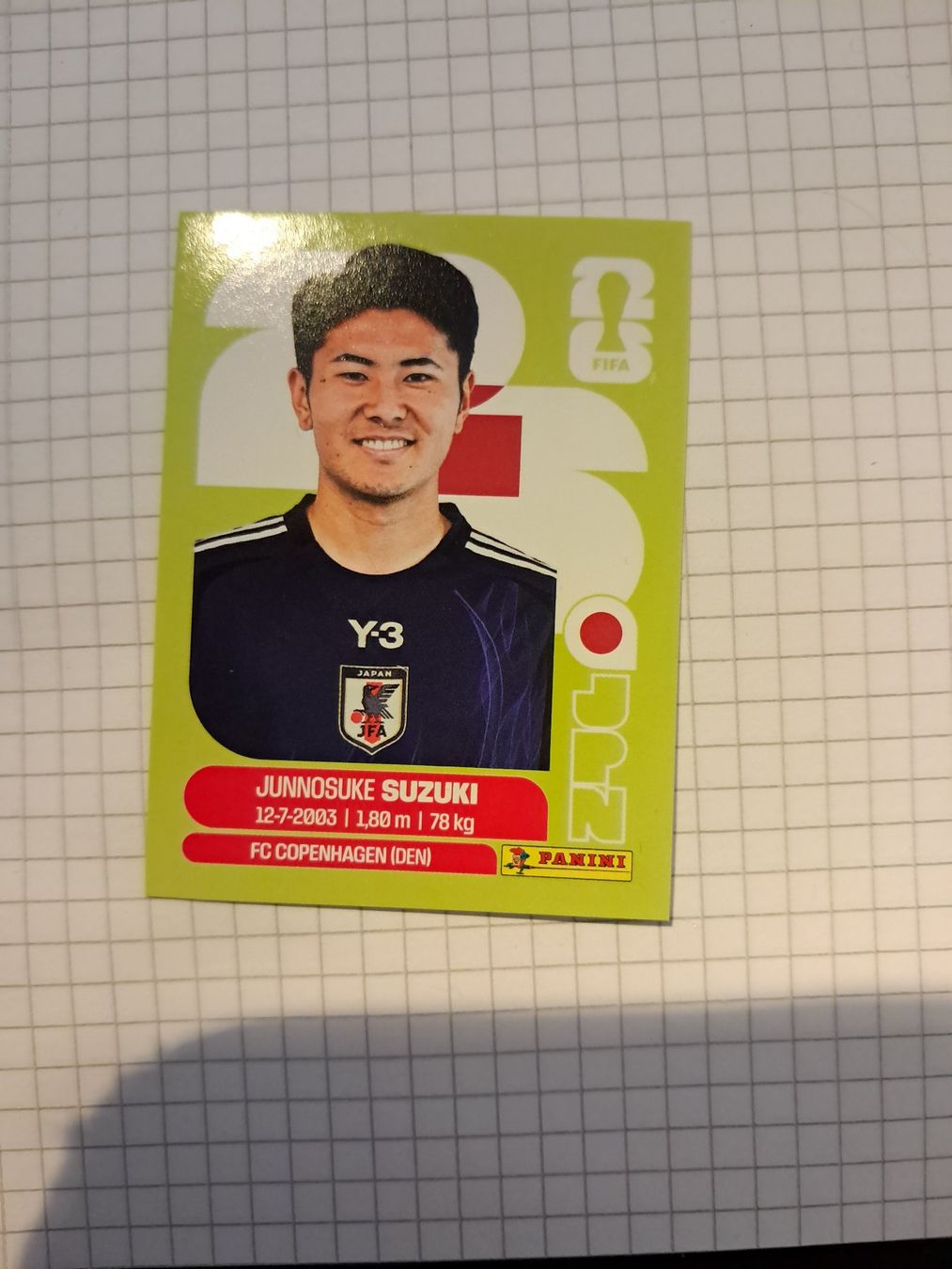 Panini Sammelbilder & Trading cards: WM26 Junnosuke Suzuki JPN 5 – Gebraucht aus Wallisellen von Cyberfuexli