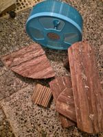 Laufrad für Kleintiere blau mit Holzelementen gebraucht
