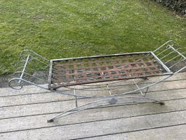 Metall Gartenbank Shabby Chic Vintage Stil für Terrasse