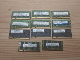Ram 1GB PC2 SoDimm 11 Stück
