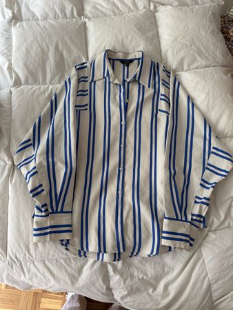 Chemise rayée bleue et blanche Massimo Dutti T.M (M) - Chic