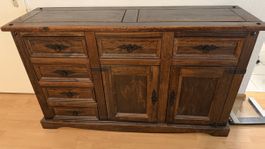 Sideboard aus Massivholz dunkelbraun rustikal gebraucht