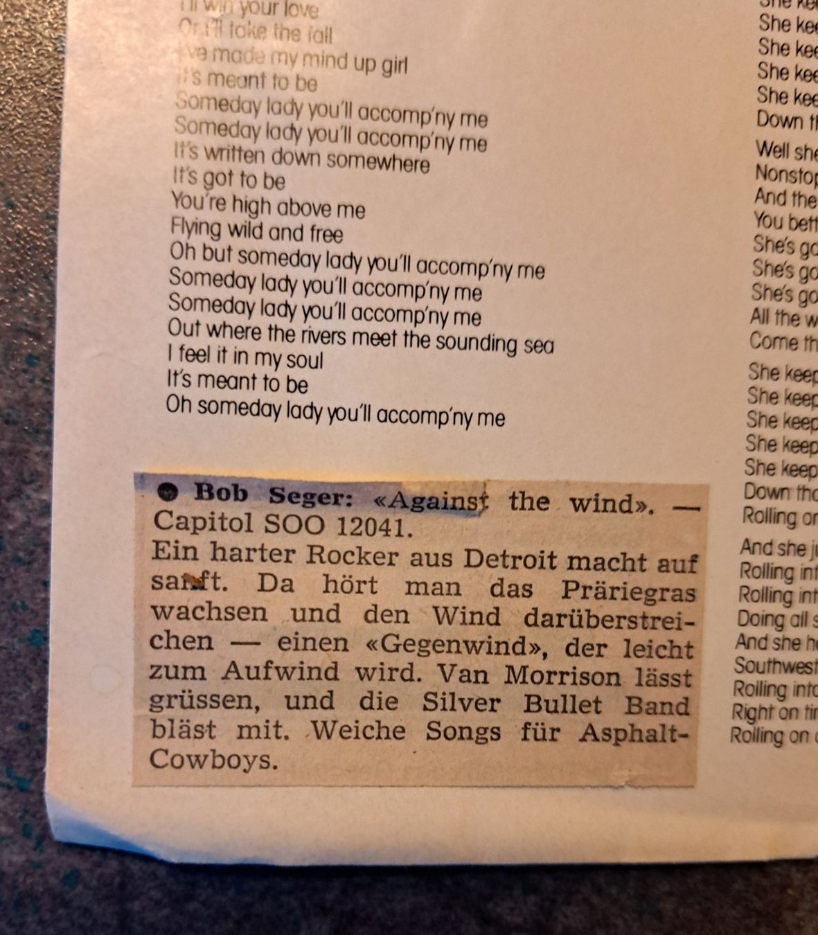 Schallplatten: Bob Seger - Against The Wind LP Vinyl Platte – Gebraucht aus Solothurn von Temple_of_Triton 7