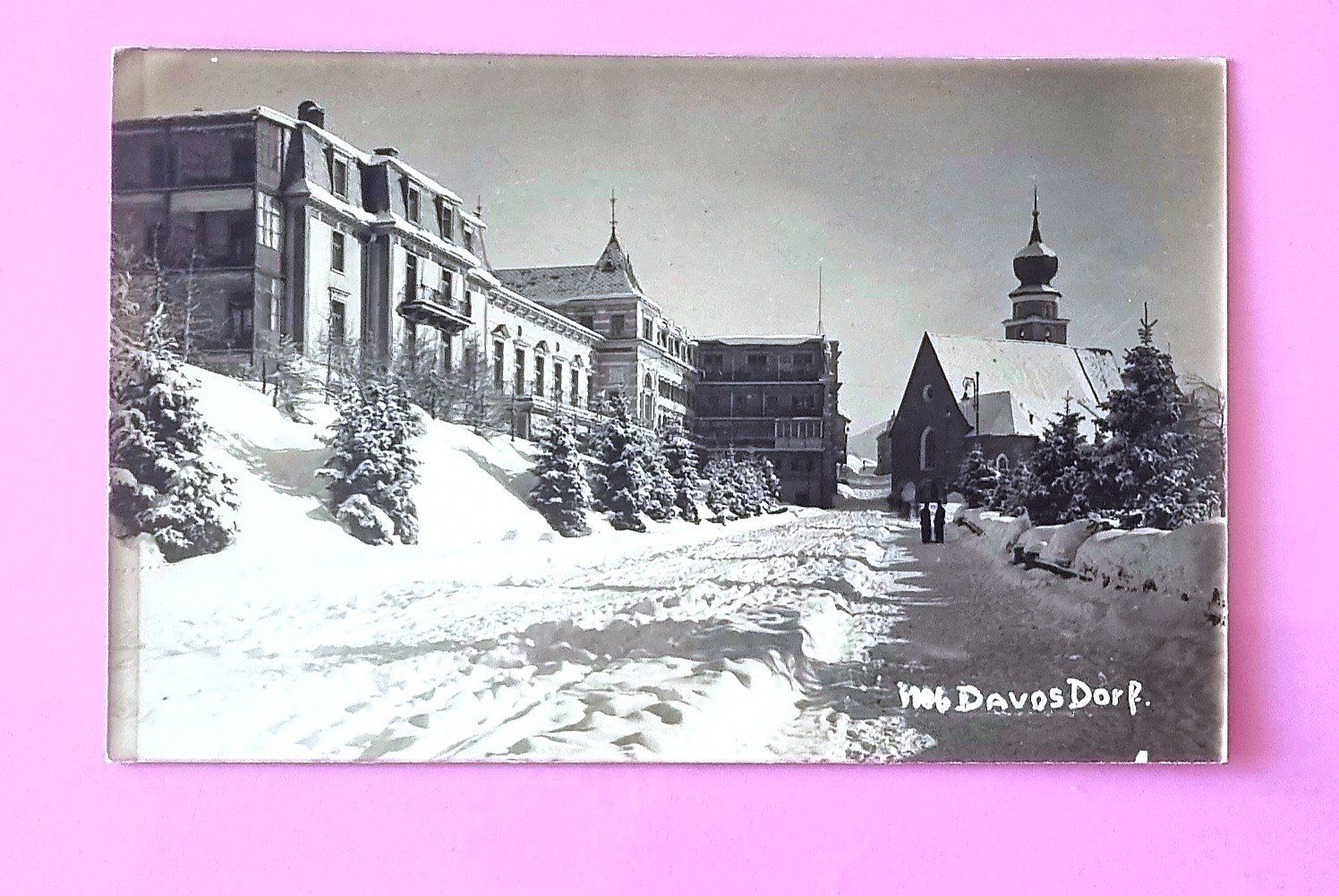 Cartoline postali: Davos - Dorfstrasse im Winter – Usato da Rothrist venduto da RROENK