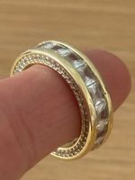 Luxus Elegante 17/7 Ring Memoire Zirkonia Farbe Gold