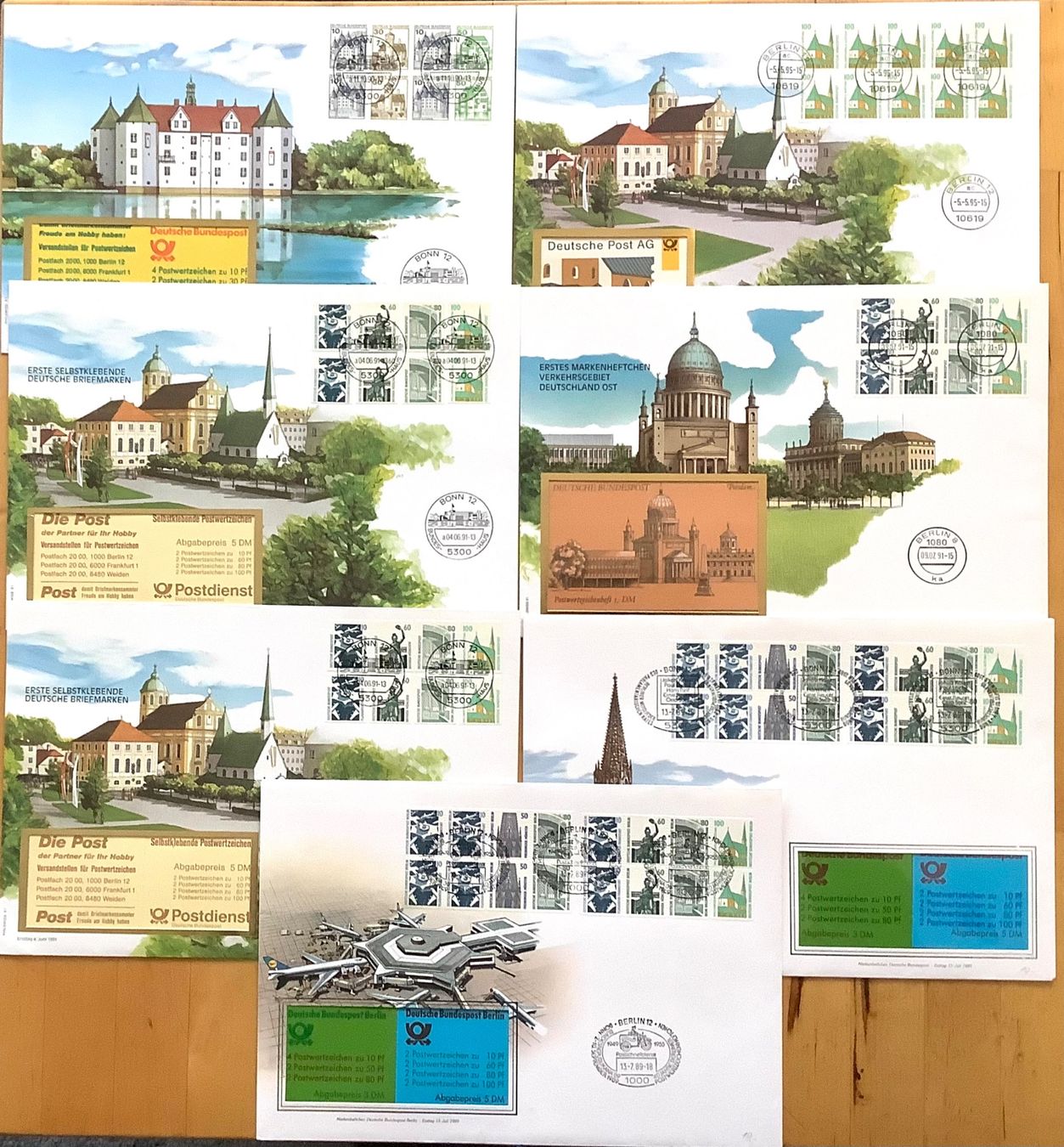 Alle Briefmarken: 1989 - 95 - FDC Deutschland Grossbriefe Markenheftchen – Neu (gemäss Beschreibung) aus Liestal von Pep3