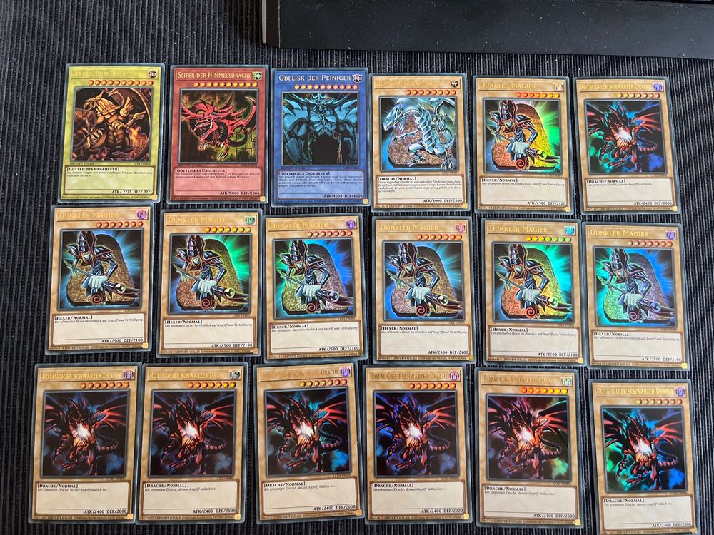 6x Götterkarten Obelisk Slifer Ra Legendary Decks 1+2 Ultra