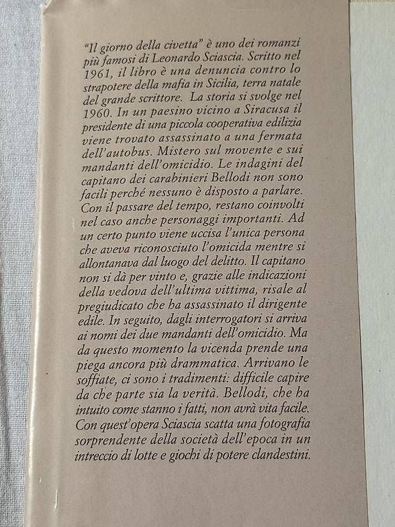 Libri: Leonardo Sciascia - Il giorno della civetta – Usato da Sementina venduto da sabrii_ 2