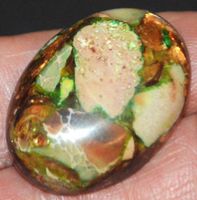 Cabochon L-8343 – Kupfer Meeressediment Jaspis grün 30x22mm