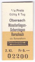 Billette Oberaach - Münsterlingen - Scherzingen - Rorschach