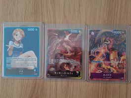 Cartes One Piece: Nami leader, Luffy leader, Kaido