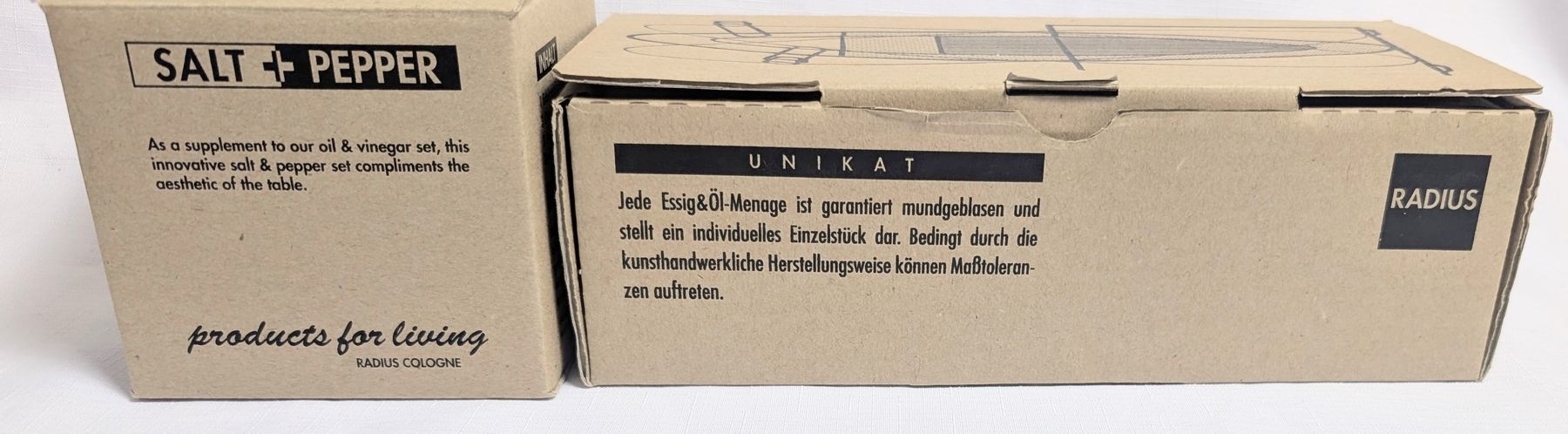 Set di piatti: 90er Radius Design Sets - Essig & Öl - Salz & Pfeffer Menage – Nuovo e nell'imballaggio originale da Wängi venduto da ABIZONE-86 4