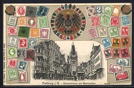 Präge-AK Freiburg i. B., Kaiserstrasse 