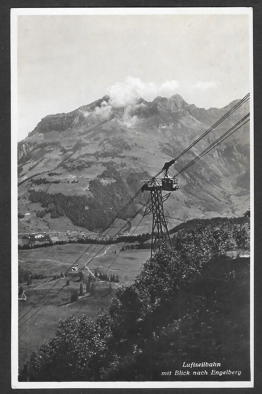 Cartoline postali: Luftseilbahn mit Blick auf Engelberg Hotelstempel – Usato da Olten venduto da clotaldi