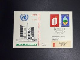 Air Afrique Erstflugbrief Genf-Lomé/Togo ab UNO 1979