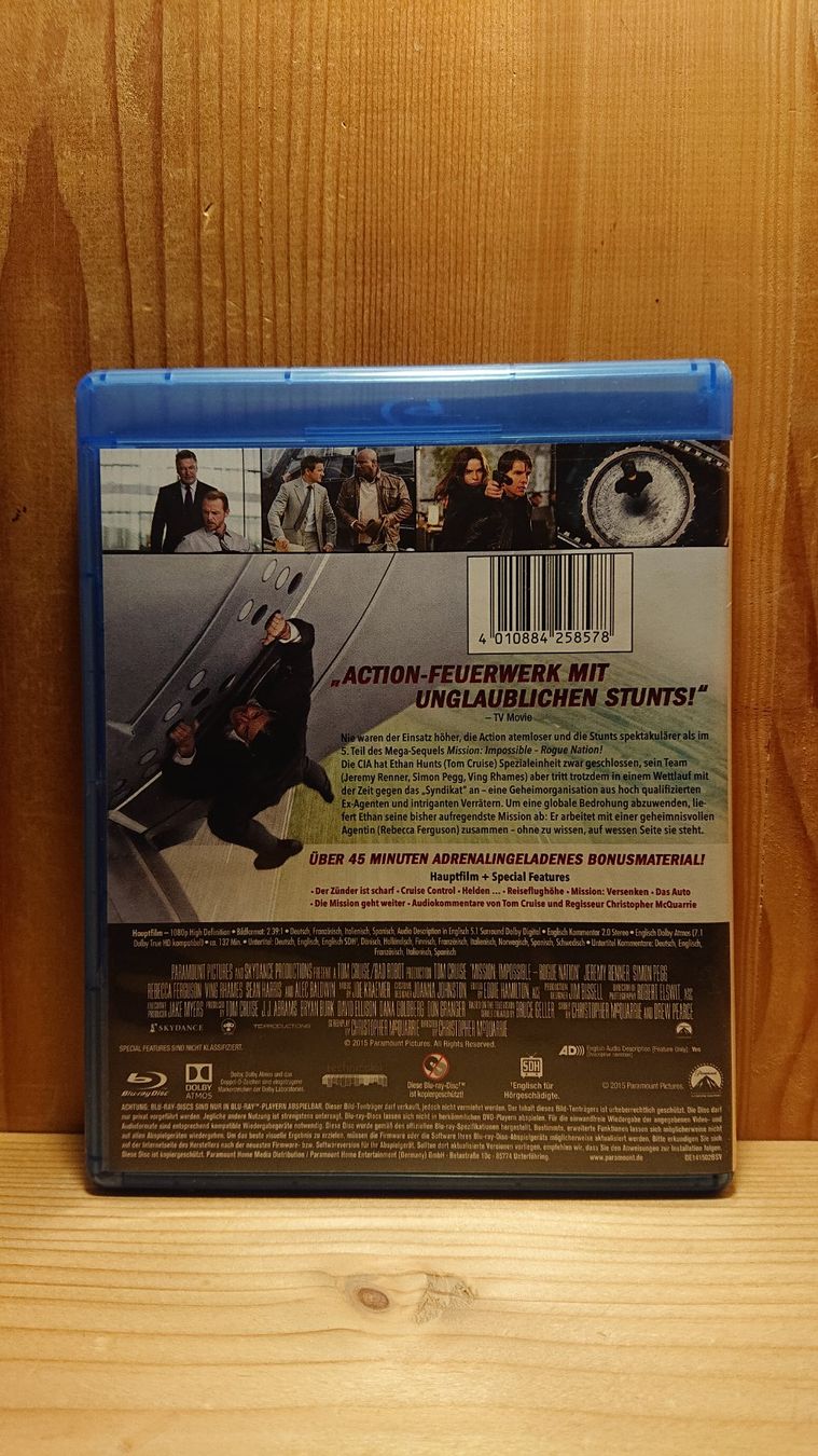 Tutti i DVDs: MISSION IMPOSSIBLE Rogue Nation Blu-Ray – Usato da Wilderswil venduto da Exebub 1