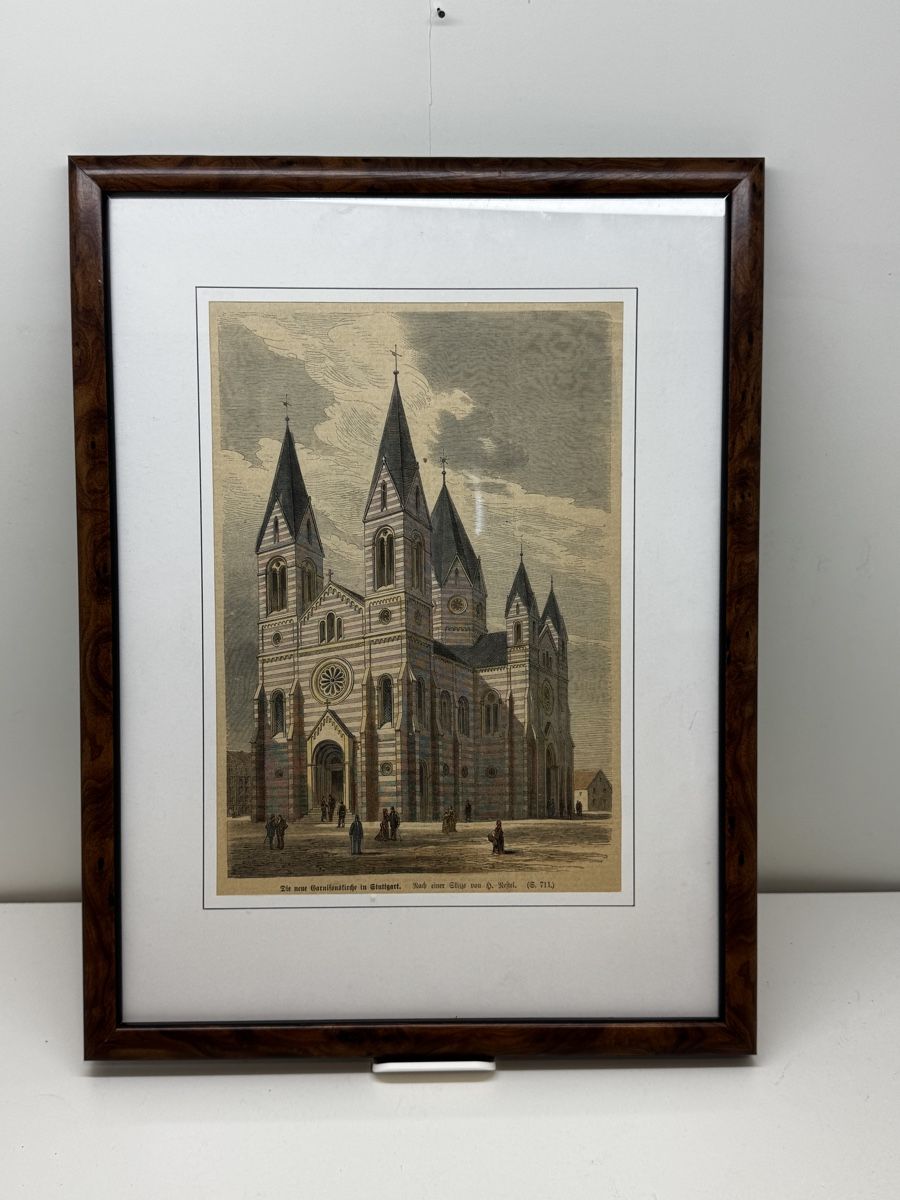 Foto & Immagini: Historischer Stich Stuttgart Garnisonskirche, alt & gerahmt, – Usato da Schlieren venduto da Eldi84